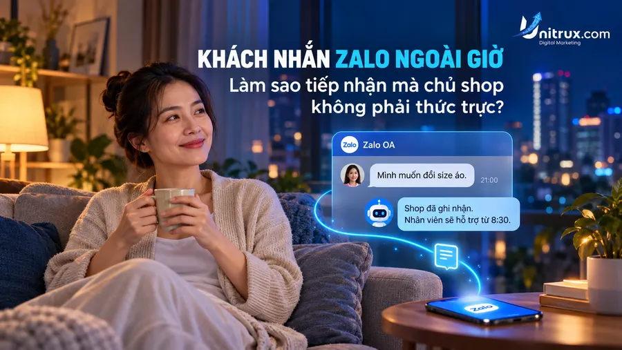Khách nhắn Zalo ngoài giờ: Làm sao tiếp nhận mà chủ shop không phải thức trực?