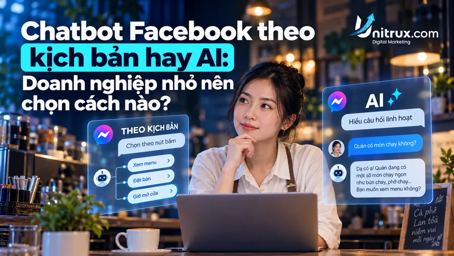 Chatbot Facebook theo kịch bản hay AI: Doanh nghiệp nhỏ nên chọn cách nào?