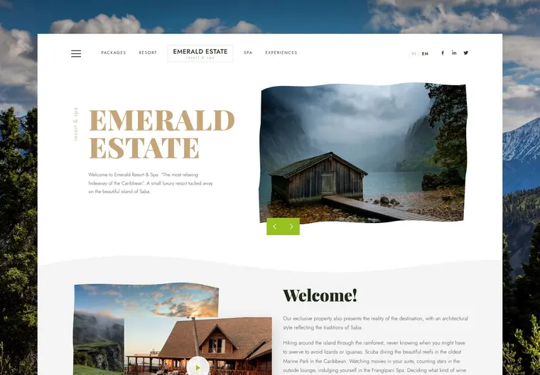 Mẫu website Emerald Estate — Bất động sản